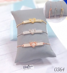 New 18K gold-plated heart-shaped adjustable chain bracelet