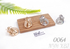 Zircon knotted gold plated stud earrings