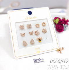 Bee flower butterfly designs cute rose gold earrings