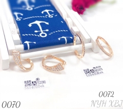 Hot-selling zircon stud earrings, brass geometric trendy earrings