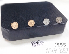 Round polished gold plated stud earrings