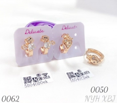 Gold-plated zircon strawberry zircon personalized small earrings