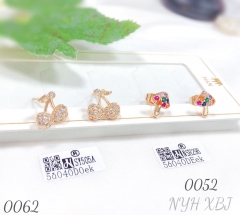 Stylish, cute, and exquisite zircon cherry-shaped earrings