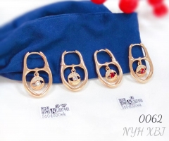 18K smooth zircon openwork earrings