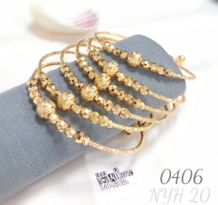 Gold-plated beaded designer adjustable bracelet 6-piece set