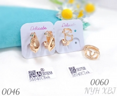 Fashionable gold-plated micro-pave earrings, wholesale women's jewelry