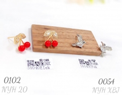 Women's Fashion Jewelry Bird Cherry Zirconia Earrings