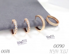 Gold-plated elegant zircon minimalist earrings