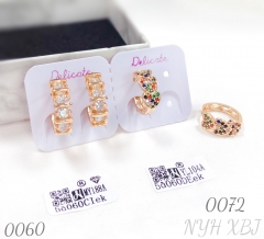 Colored zircon heart shaped hoop earrings