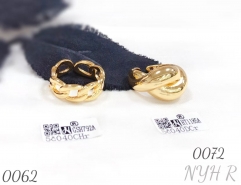 Simple design, gold-plated, multi-shaped adjustable ring