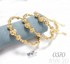 Gold-plated beaded bracelet three-piece set