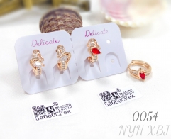 Elegant trendy red zircon hoop earrings