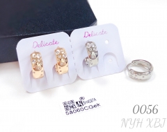 Simple versatile zircon embellished hoop earrings