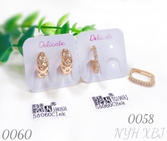 Zircon gold plated earrings