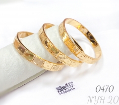3-pcs simple gold-plated bracelets set