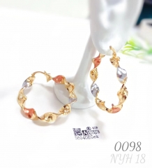 New stylish gold-plated twisted hoop earrings