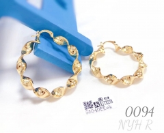 New stylish gold-plated twisted hoop earrings