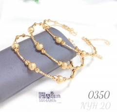 Wholesale gold-plated round bead open bracelets