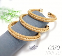 Gold-plated bracelet, women's open wedding bracelet three-piece set