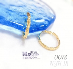 Retro geometric style 18k gold-plated round earrings