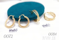 Fashion Jewelry Multi-layered C-shaped Gold-plated Earrings