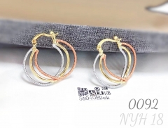 Luxury Rose Gold Plated Tricolor Earrings for Women