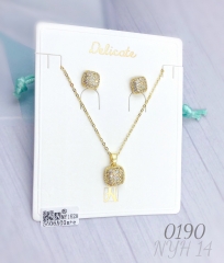 Versatile Ins style square necklace and earring set