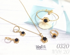 Women's Gold-Plated Zircon Necklace Four-Piece Set