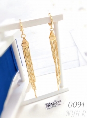 Vintage Tassel Earrings, Fashionable Brass Gold-Plated Jewelry