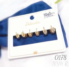 Wholesale gold-plated cubic zirconia earrings for women.