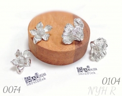 High-quality, stylish silver-plated floral decorative earrings