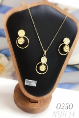 Elegant workwear style gold plating earring necklace set