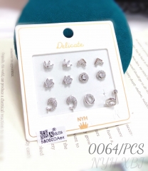 Silver plated mixed style mini earrings