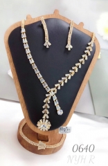 Women's Crystal Zirconia Necklace and Earring Set
