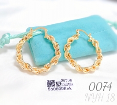 Twisted Braid Gold Plated Women's Earrings