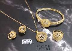 African Indian style earrings rings necklaces bracelets 14k zircon four-piece set