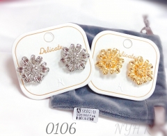 Sunflower flower gold plated and silver earrings