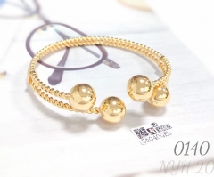 Women's Gold-Plated Beaded Adjustable Opening Bangle