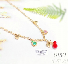 Zircon Cherry and Strawberry Pendant Earrings