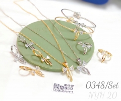 New Bow Earrings and Necklace Jewelry Set for Women