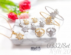 Cute animal shaped 14k gold plated children's jewelry set