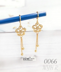 Gold plated flower dangling pop earrings for women