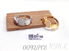 Zircon gold-plated silver open ring for women