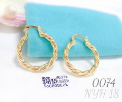 Knotted Gold Plated Personalized Large Hoop Earrings