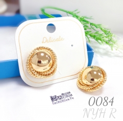 Silver/Gold Color Polished Stud Earrings