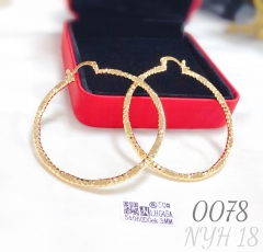 Minimalist thin-line versatile gold-plated brass hoop earrings