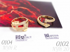 Neutral zircon adjustable gold-plated copper ring