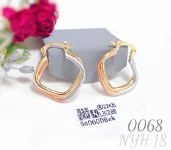 Irregular geometric patterned oil-painted large hoop earrings