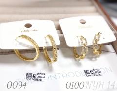 Stylish and exquisite gold-plated zircon earrings