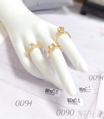 Zircon gold plated wedding engagement rings for women